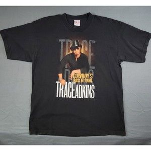 Trace Adkins Men's Cowboy's Back in Town Concert T-Shirt 2XL Black 36 City Tour